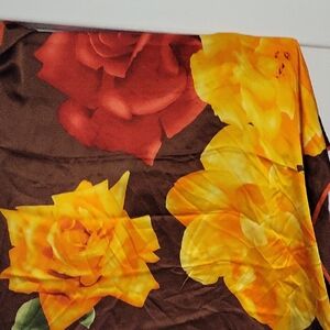 Silk Scarf with Vibrant Floral Design